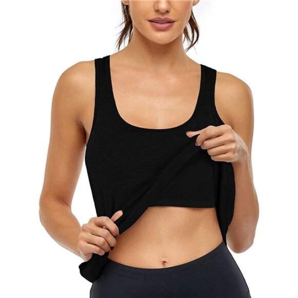 Cestyle Womens Tank Tops with Built in Bras Racerback Yoga Workout Sports Active